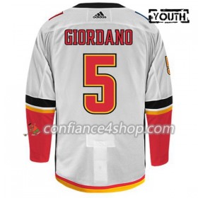 Adidas Maillot de Hockey Calgary Flames MARK GIORDANO 5 Blanc Authentic - Enfant